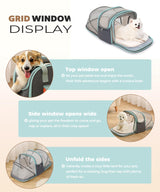 Expandable Cat & Small Dog Carrier Backpack, Soft-Sided Airline-Approved Pet Travel Bag with Dual-Side Expansion, Under-Seat Fit, Breathable Mesh, for Hiking, Vet Visits & Trips (Up to 22 lbs)