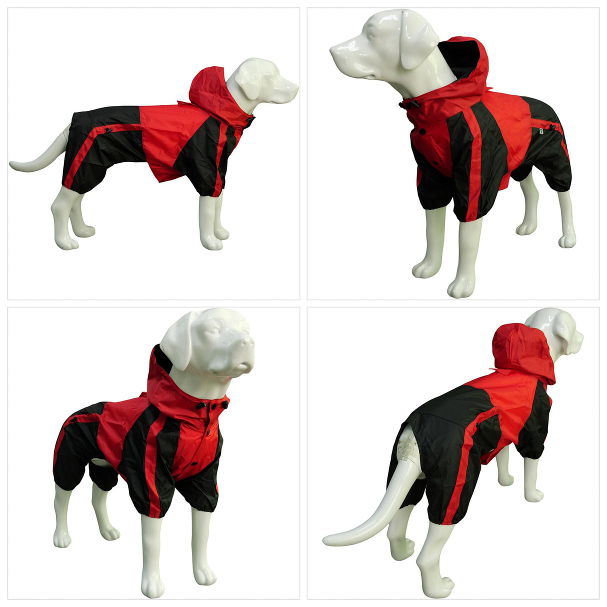 Pet Apparel Large Dog Clothing Raincoat Pet Clothes Rain Coat For Big Large Dogs Red Green Waterproof (L-L, Red)