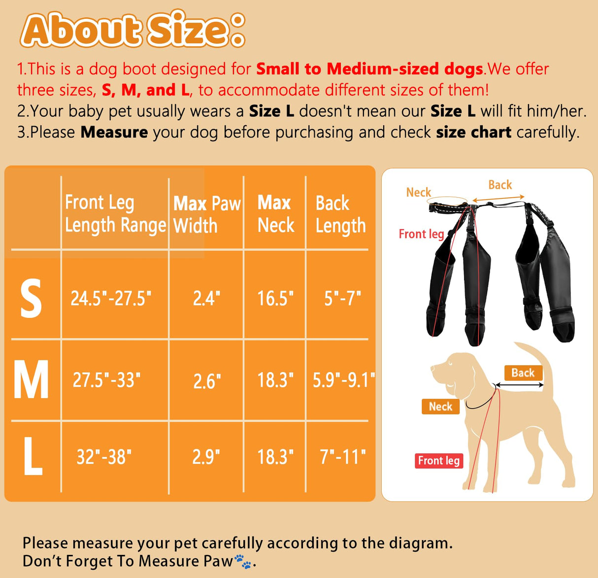 BECEMURU Dog Boots Shoes Leggings with Anti-Slip Sole,Dog Paw Protector, Perfect for Outdoor Walking, Hiking, Waterproof and Anti-Fall Dog Shoes with Adjustable Strap (M)