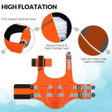 Queenmore XL Dog Life Jacket, Large Dog Life Vest for Swimming Boating, Giant Big Dog Swim Vest, Ripstop Pet Life Vests with Rescue Handle Leash Hole, Safety Water Floating Vest, Hi-Vis Orange