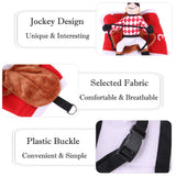 SEIS Halloween Dog Jockey Pet Horse Race Costume Cat Funny Clothes for Halloween Party Cosplay Taking Photo (XXS (Chest Circumference 30-40cm/11.8"*15.7"))
