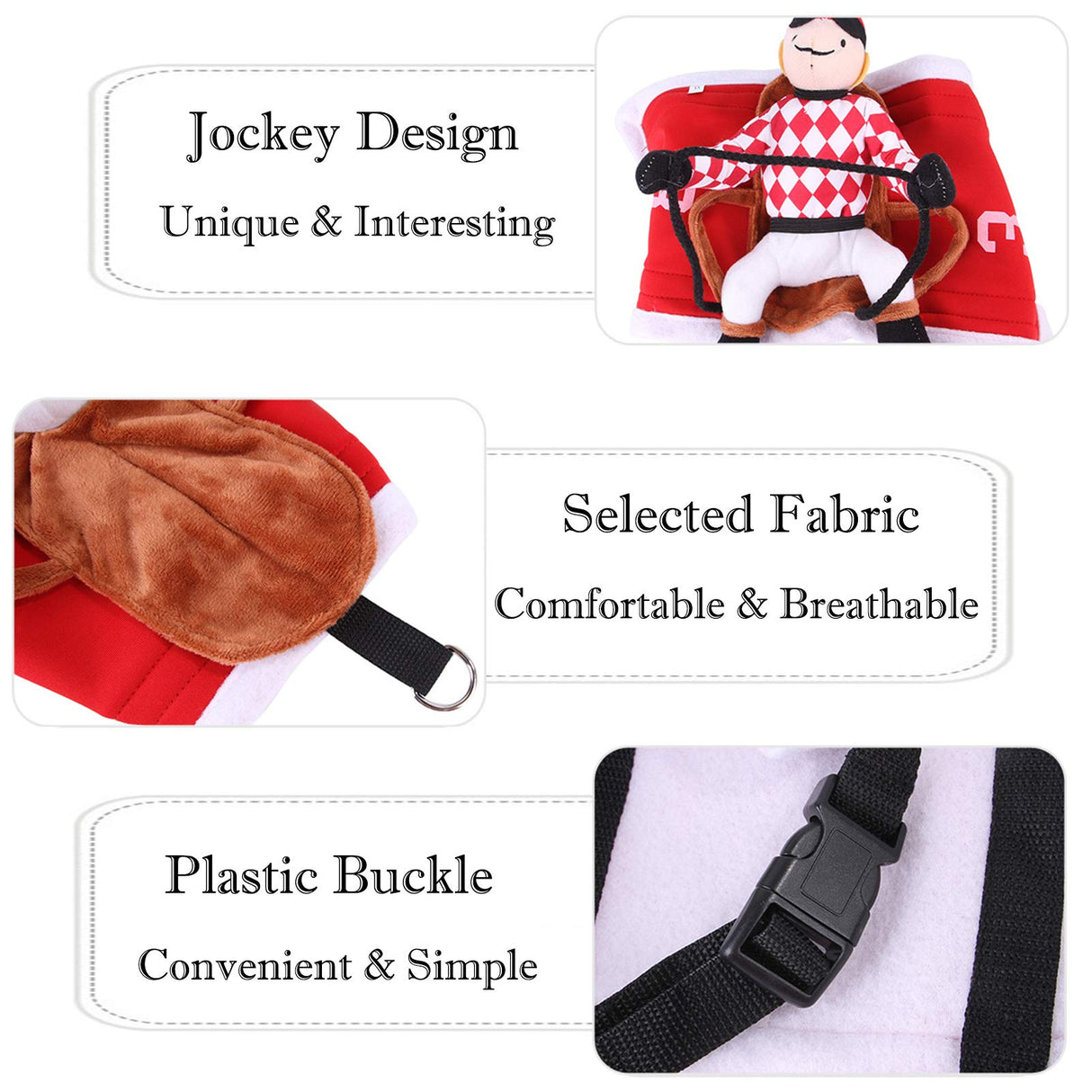 SEIS Halloween Dog Jockey Pet Horse Race Costume Cat Funny Clothes for Halloween Party Cosplay Taking Photo (XXS (Chest Circumference 30-40cm/11.8"*15.7"))