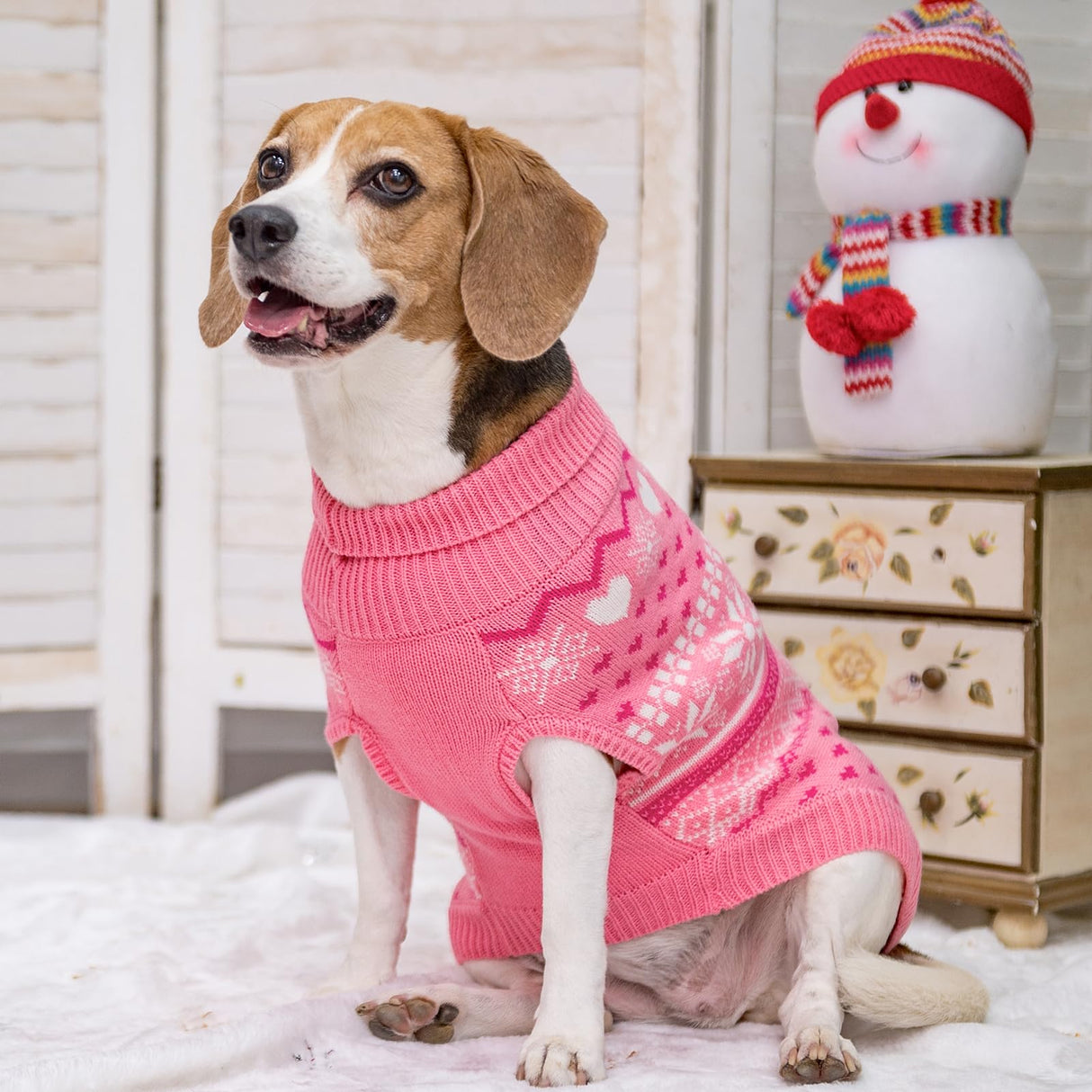 SCENEREAL Dog Sweaters for Medium Sized Dogs - Soft, Warm Turtleneck Pullover Fall Winter Dog Clothes, Knitted Argyle Dog Christmas Outfits, Ugly Pet Clothing for Boy Girl Puppy
