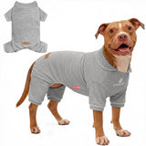 KYEESE Dog Pajamas, Soft Dog Pajamas for Medium Large Dogs Girl Boy, Stretchy Dogs PJS Lightweight Onesie Clothes, Comfy Jammies Pet Jumpsuit Outfit, Grey, 2XL