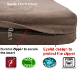 Dogbed4less DIY Pet Bed Pillow Brown Microsuede Duvet Cover and Waterproof Internal case for Dog at 55X37X4 Inch - Covers only