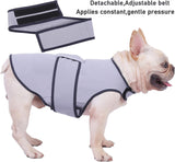 Sychien Dog Anxiety Dog Jacket,DogsThunder Calming Shirt Wrap Vest for Samll Dogs,Travel, Fireworks, Separation, Bluish Grey XS