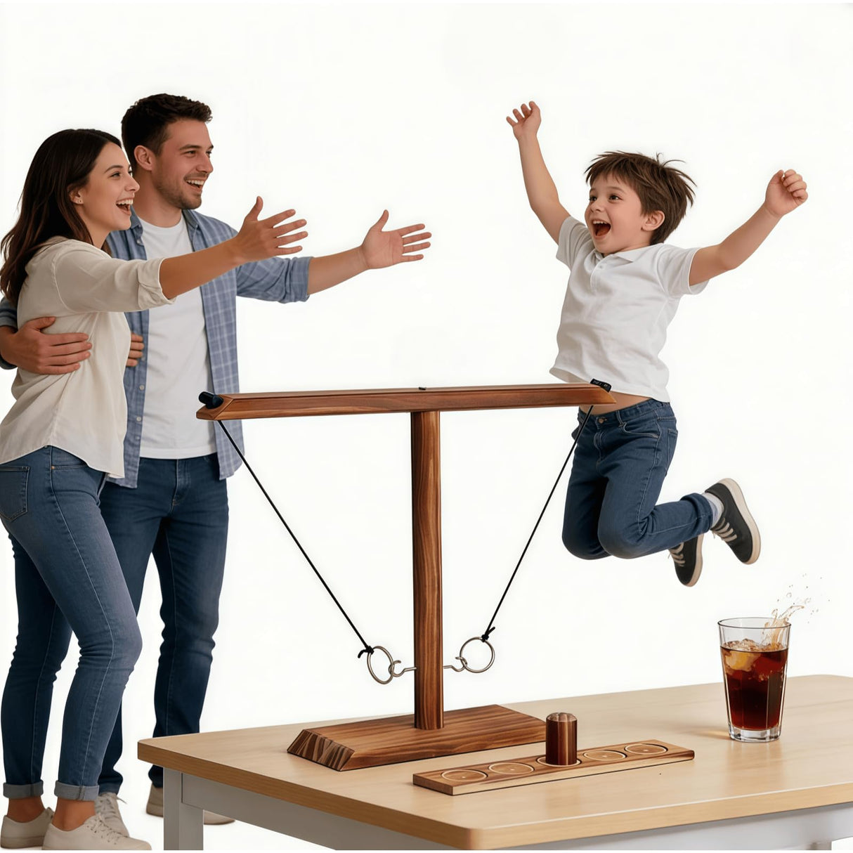YWTOYS Ring Toss Games for Adults, Patio Decor, Yard Games, Outdoor Indoor Games, Wooden Hook and Ring Game for Bars, Home, Party, Christmas Games (Large)
