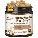 ZEBORA Dog Multivitamin with Probiotics - Dog Vitamins and Supplements - Multivitamin for Dogs with Glucosamine, Omega 3 and Probiotics for Dogs Digestion, Immunity, Joint, Skin and Coat - 180ct