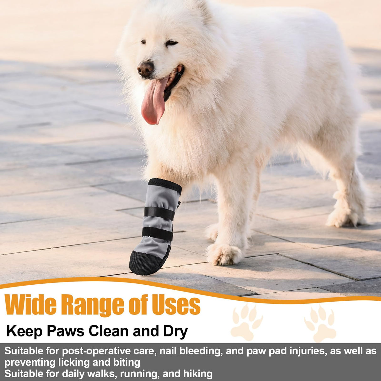 Sunnymove 2 Pcs Dog Paw Wound Recovery Boots Non-Slip Dog Protector Boots for Injured Paw Breathable Soft Pet Shoes for Wound Care Outdoor Walking(XL,Gray)