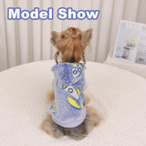 Dog Sweater for Small Dogs Girl Boy, Fleece Dog Hoodie Clothes, Night Glow Puppy Sweater, Soft Warm Extra Small Doggie Sweatshirt, Fall Winter Doggy Clothes Pet Outfits for Chihuahua Yorkie, Blue,XS