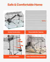 VEVOR Hamster Cage, 360° Viewing Transparent Hamster Habitats, Small Animal Cage, 22.8 x 15 x 21.3 in, Ventilated Pet Mouse Cages with Water Bottle, Portable Hamster House for Rats, Guinea Pigs