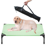 Soft Mesh Elevated Pet Bed for Large Medium Dogs Outdoor Resting Cot with Water-Resistant, Air-Permeable, Cooling and Anti-Skid Portable Dog Bed, Up to 120 lbs, 43.2" L x 31" W x 7.5" H, Green