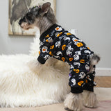 PUPTECK Soft Fleece Dog Pajamas for Small Medium Dogs, Dog Onesie Puppy Sweaters Clothes Jumpsuit Pjs, Cute Jammies Cat Coat Pet Costume Apparel, Halloween Black L