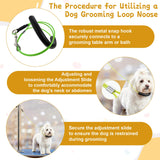 Oqqlin 8 Pcs Pet Grooming Loops, 24.5 Inch Adjustable Dog Restraint Noose Loop 4 Colors Sturdy Dog Cat Bathing Safety Tether for Pet Grooming Table, Bathtub for Pets, Cat, Dogs Bathing