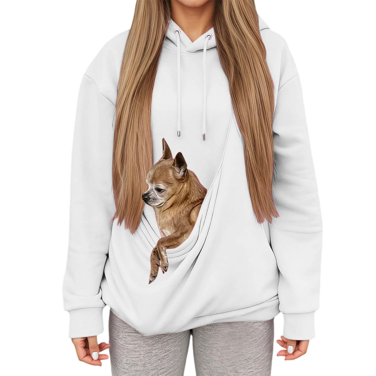 XovLAHzY Pouch Hoodie For Women Kangaroopocket Oversized Dog Pouch Sweatshirts Cat Pet Care Carrier Pullover Animal Hoodies