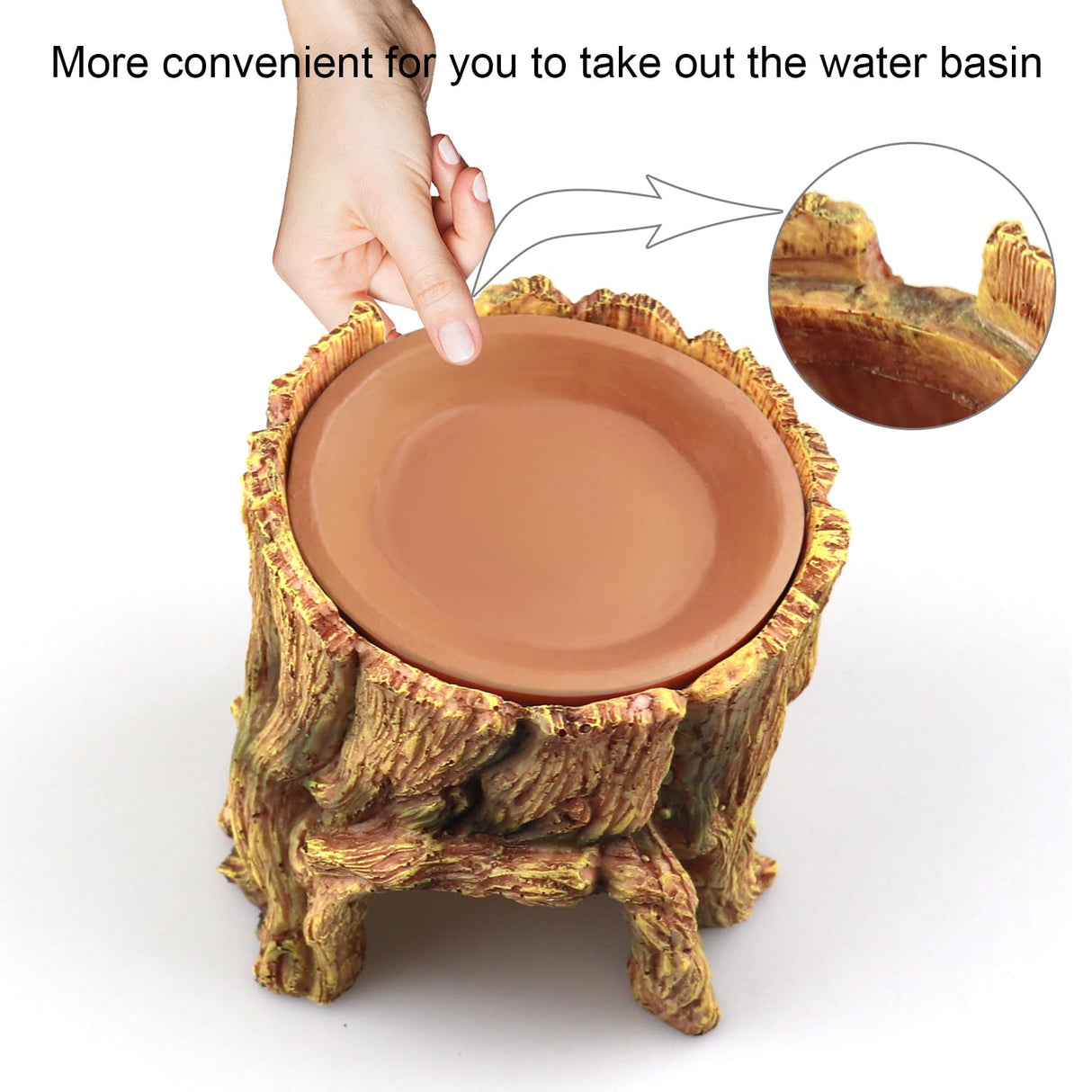 NANEEZOO Reptile Hide Cave 2 in 1 Reptile Humid Cave with Terracotta Water Basin Moisture Keeping and Shedding Help for Reptile Amphibians Leopard Gecko