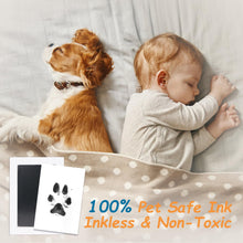 Load image into Gallery viewer, DeerZone Inkless Paw Print Kit,Dog Paw Print Kit,Dog Nose Print Kit,Clean Touch Ink Pads and Imprint Cards,Pet Paw Print Impression Kit for Dogs Cats Footprint Keepsake
