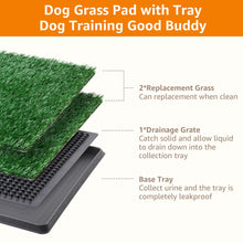 Load image into Gallery viewer, LOOBANI Dog Grass Pad with Tray - Dog Litter Box - Indoor Potty for Apartment and Patio Training - with 2 Packs Grass Pee Pads for Replacement, 16×20 Inch
