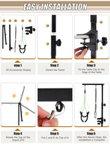 Kalolary Foldable Pet Dog Grooming Arm with Clamp, Dog Grooming Loop Noose & Two No Sit Haunch Holder (Single Arm)