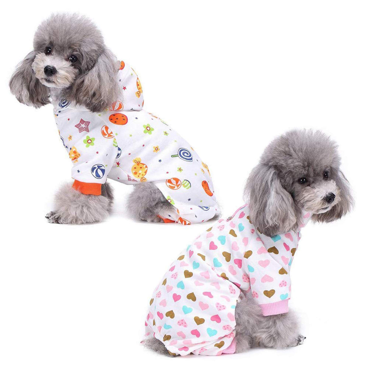 S-Lifeeling Dog Pajamas Costumes for Indoor Outdoor Turtleneck Love Pattern Comfortable Puppy Pajamas Soft Dog Jumpsuit Shirt Best Gift 100% Cotton Coat for Medium and Small Dog