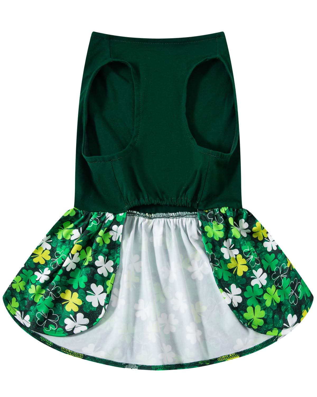 St. Patrick's Day Dog Dress Holiday Dog Clothes for Medium Dogs with Headband (Green, Medium)