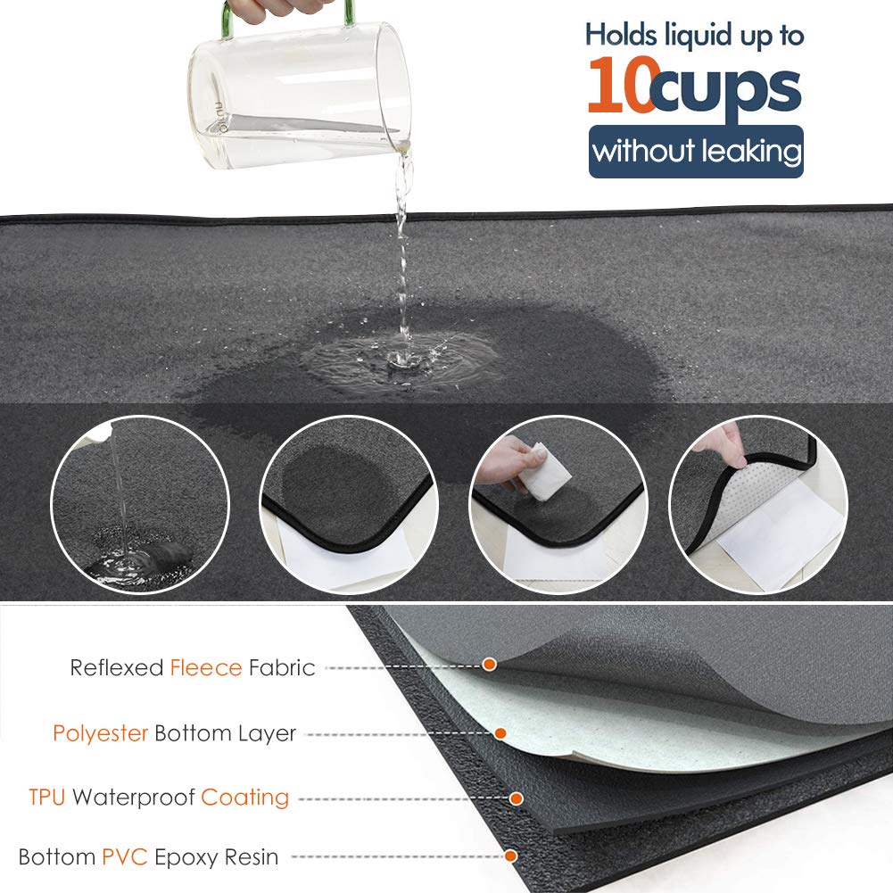 Washable Pee Pads for Dogs, Extra Large Reusable Dog Pee Pad, Waterproof Pet Mat, Dog Playpen Mats for Puppy Training Whelping Playpen Pads, Grey, 65x48 inch