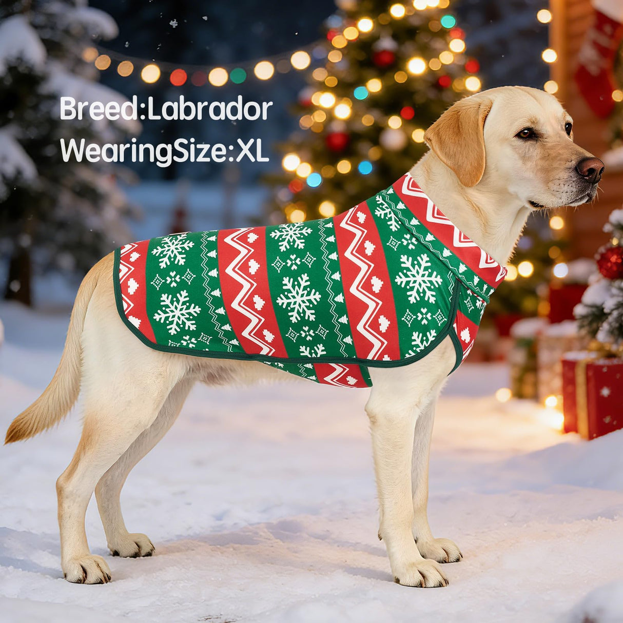 XPUDAC 2 Pack Christmas Dog Fleece Sweater Dog Sweatshirt Turtleneck Jacket Warm Stretchy Pet Cold Weather Clothes for Medium Large Dogs, 3XL