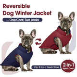 QBLEEV Reversible Dog Coat for Large Dogs, Waterproof Windproof Winter Jacket Keeps Big Breeds Warm & Dry, Adjustable Hook & Loop Puffer Vest, Wine Red, 3XL – Fits Labrador, Weimaraner, Great Dane