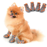 PAIDEFUL Dog Walking Shoes for Small Dogs Hot Pavement Soft Mesh Breathable Adjustable Summer Boots for Medium Dogs Pet Paw Protectors with Reflective Stripes Rubber Nonslip Sole Orange 3