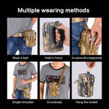 Tactical Molle Pouch - Outdoor Sports Waist Bag, Hiking Multi-Purpose Phone Pouch, Durable & Water-Resistant for Camping, Cycling, Travel（Green Jungle Digital）