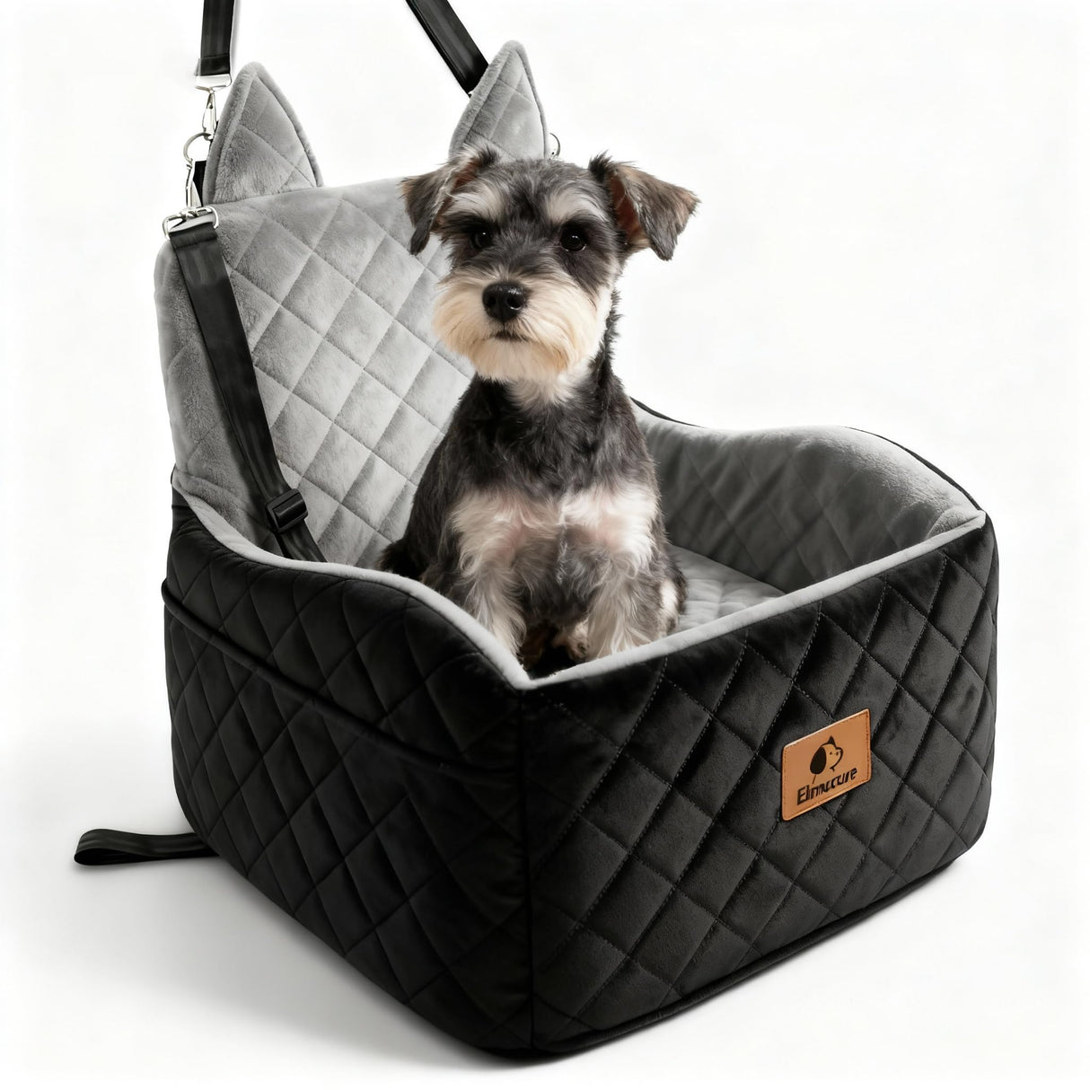 Eimuzure 6" Elevated Dog Booster Seat for Small & Medium Dogs up to 35 lbs – Memory Foam Car Bed with Washable Cover for Calmer Rides, Better Window View & Easy Cleaning