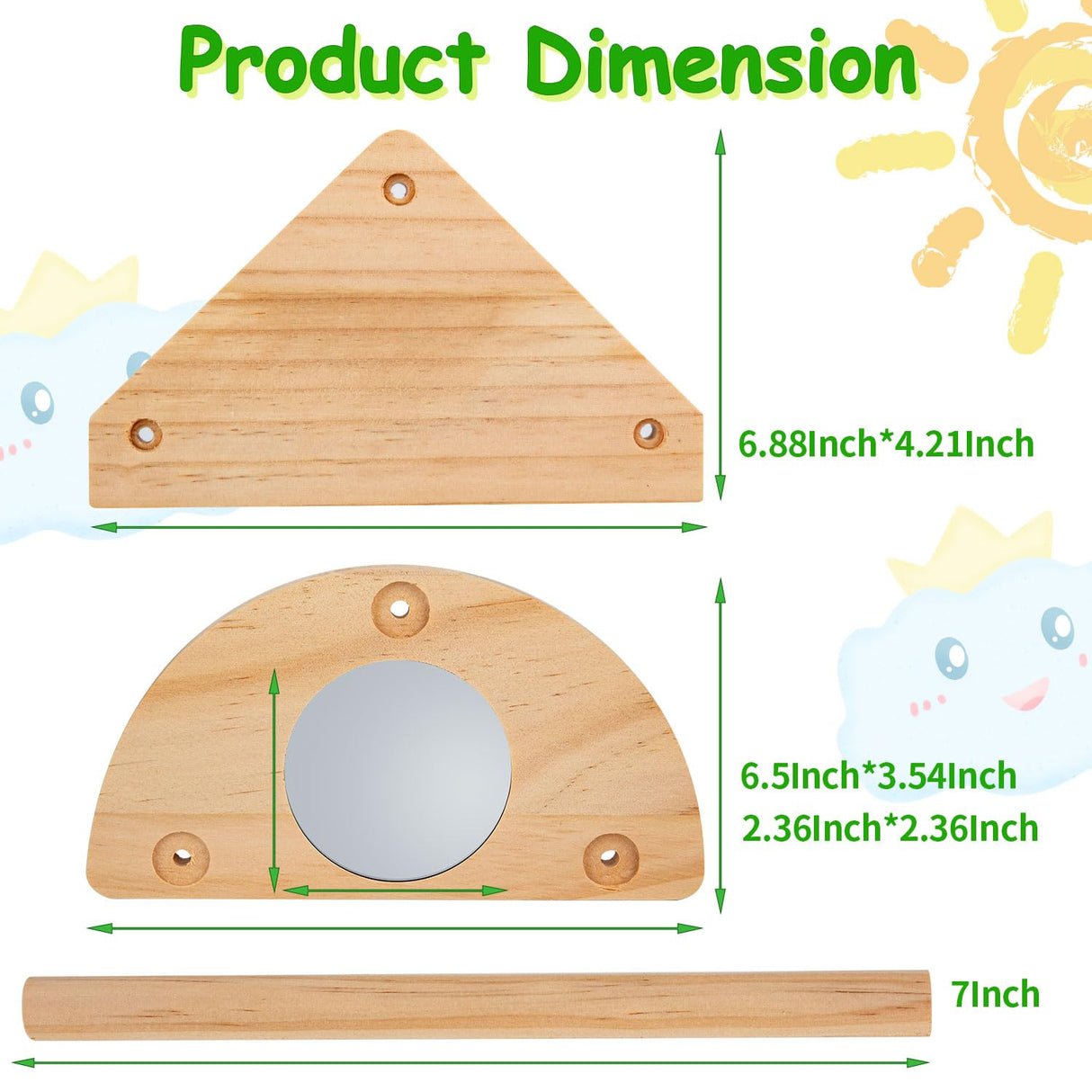 Chicken Perch Stand, 2PCS Pine Chicken Roosting Bars for coop and brooder, Training Perch Chick Fun Toys for Baby Chicks, Parakeets, Parrots
