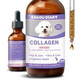Collagen for Dogs - Dog Collagen Drops with Glucosamine, MSM, Biotin, VitaminC & E, Coconut Oil - Hip & Joint Supplement for Dog, Skin Coat Health, Gut & Immune Health, 60ml Collagen Drops for Dogs