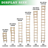 Bird Ladder Bridge, Wooden Pet Hamster Climbing & Swing Toys, Cage Accessories for Birds Rats Parrots Hamster Squirrel Sugar Gliders Parakeets Cockatiels - 20 Steps - 45.3 x 3.14 Inch