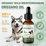 Oregano Oil for Dogs, Over 88% Carvacrol, Strengthen Bladder Function, Dog Diarrhea Relief, Natural Immune Support for Dogs, Promote Overall Health, Wild Mediterranean Oregano Oil Drop for Dog 1 fl.oz