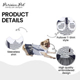 Parisian Pet Preppy Dog Dress - Summer Clothes for Small Dogs Girl - Stylish Sleeveless Pet Outfit - Designer Dog Apparel - Lightweight and Breathable Puppy Clothes - Comfortable Skirt for Dogs