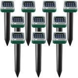 Mole Repellent Solar Powered, 10 Pack Solar Mole Repellent Ultrasonic for Vole, Snakes, Gopher, Waterproof Sonic Mole Deterrent Spikes,Snake Gopher Vole Repellent for Garden and Yard