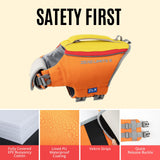 ZLX Dog Life Jacket, High Buoyancy Dog Life Vest with Secure Handle, Ripstop Lifejacket for Swimming, Boating, Water Safety, Adjustable Lightweight Floating Pet Preserver, Small, Orange