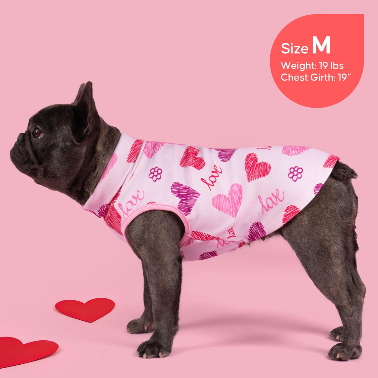 KYEESE 3Pack Valentines Dog Sweater, Soft Dog Sweaters for Small Dogs, Fleece Dogs Clothes, Warm Turtleneck Small Pet Sweater, Stretchy Pet Sweatshirt, Comfy Pets Shirt Vest,S