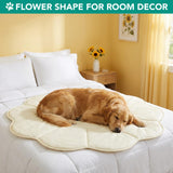 PetAmi Dog Cooling Mat, Flower Shape, Reversible Cooling Nylon Blanket Soft Fleece Pet Pad for Dogs Cats, Summer All Season Use Q-Max>0.3, Medium 44x44 in, Beige