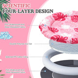 Drydiet Pet Cooling Mat for Cats and Small Dogs, 20.1'' x 20.1'' Thickened Round Pink Pad Anti-Grab Internal Gel Without Water Filling, Lightweight, Washable, Playmat for Indoor/Outdoor