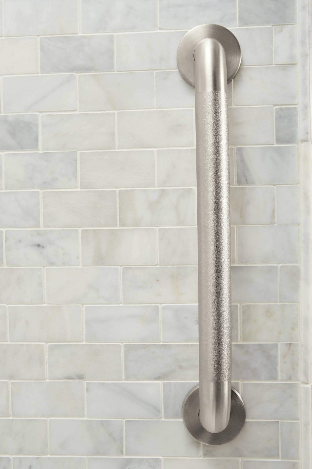 Moen Bathroom Safety 24-Inch Shower Grab Bar with a Slip-Resistant Peened Texture and Concealed Screws for Handicapped or Elderly, R8724P