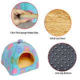 GINIDEAR Guinea Pig Bed, Guinea Pig Warm Hideout House Accessories Cozy Bed for Small Animals Hamsters Chinchillas Dwarf Bunnies Hedgehogs. M, Green Flower