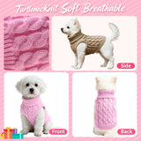 Adboros 6 Pack Warm Small Dog Sweater Puppy Small Medium Warm Cloth in Winter Cable Knitwear Pet Cat Turtleneck Knitted Sweaters Cold Weather for Boy Girl Pet Chihuahua Doggie, Six Colors (L)