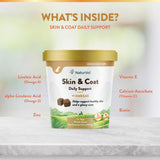 NaturVet Skin and Coat Plus Breath Aid for Dogs, 70 ct Soft Chews, Made in The USA with Globally Source Ingredients