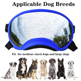 Soft Samll Dog Sunglasses Dog Goggles for Large Breed UV/Wind/Dust Protection Winproof Dog Puppy Sunglasses Pet Glasses Eye Wear with Adjustable Strap (Bule Frame & Silver Lens/Small)