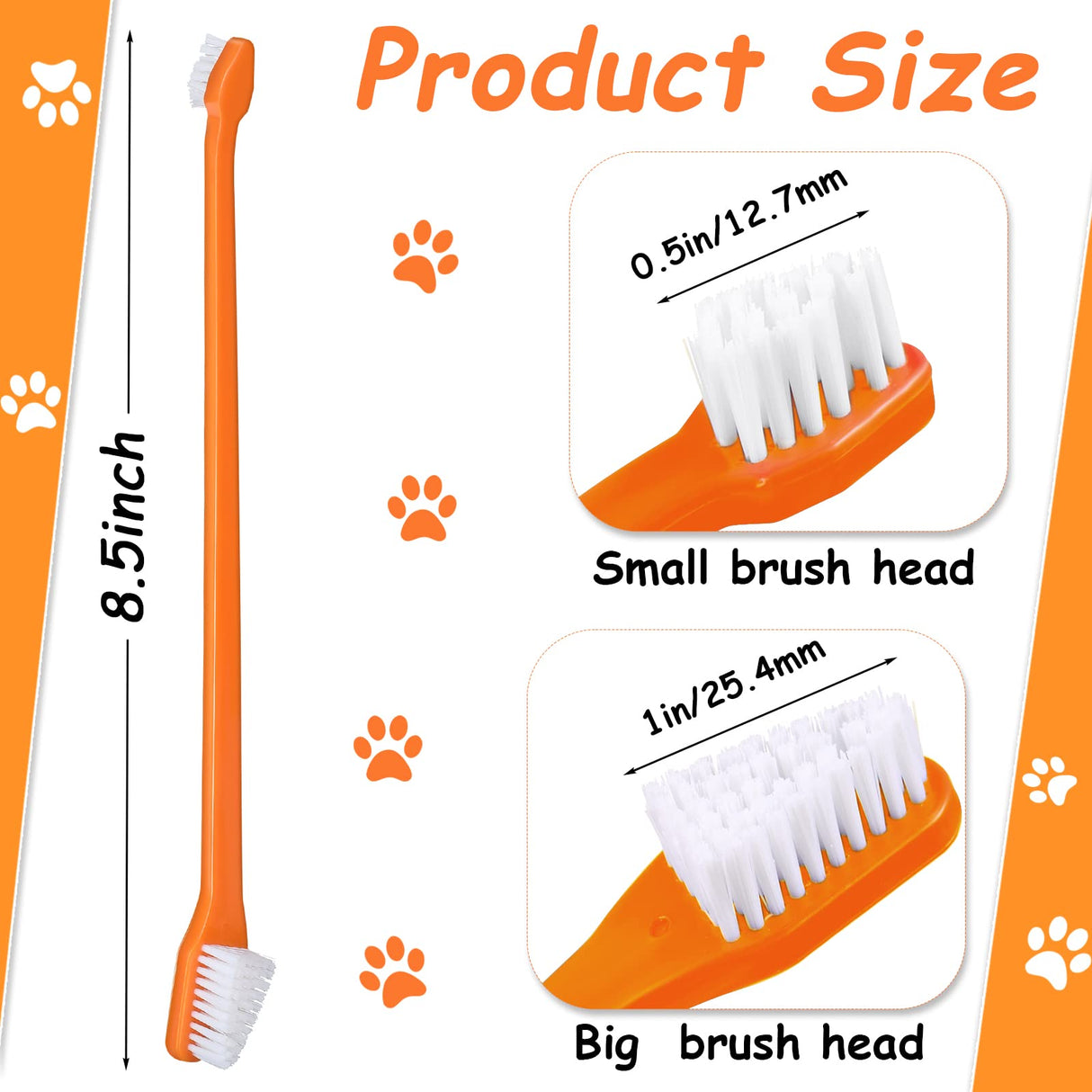 Honeydak Dog Toothbrush Bulk Dual Headed Dental Brushes Dogs Tooth Brushing Kit Long Handle Pet Tooth Brush for Puppy Large Small Cats and Most Pets Teeth Cleaning Dental Supplies(70 Pcs,Colorful)