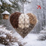 2026 New Handmade Alpaca Fiber Bird Nesting Heart, Bird Nesting Material Holder, Refillable Birds Heart Shape Hummingbird Nesting, Winter Fowl Gifts Animal Hummingbirds Lovers Home Garden Yard (1)