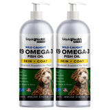 Liquid Health Pets K9 Omega 3 Fish Oil for Dogs - Liquid Omega 3 Supplement for Pets with EPA + DPA + DHA - Reduce Itching & Shedding, Support Joints, Immunity, Brain, Heart Health - USA Made (2 Pack)