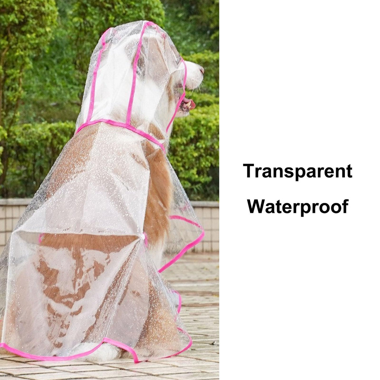Dog Raincoat, Dog Jacket Hooded Slicker Poncho, Transparent Water Proof Resistant Rain Snow Pet Clothes for Small Medium Large Dogs Blue 8XL